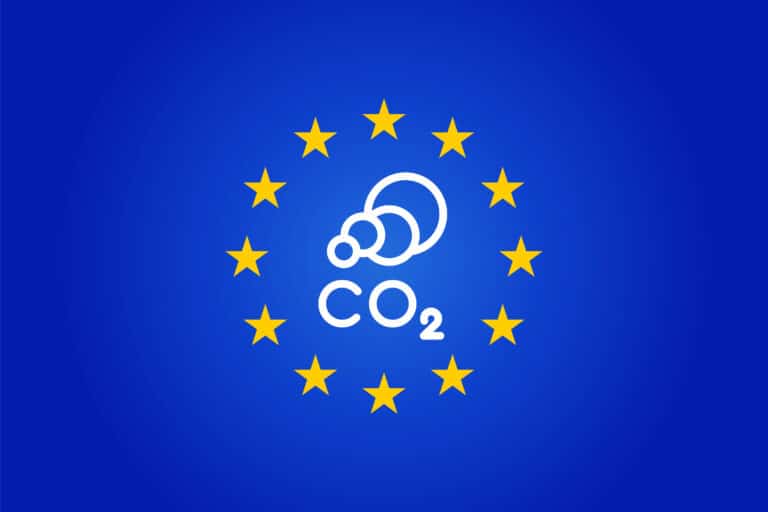 EU flag as symbol for CBAM - Carbon Border Adjustment Mechanism (CBAM)